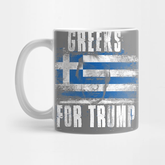 Greeks For Trump - Trump 2020 Patriotic Flag by Family Heritage Gifts
